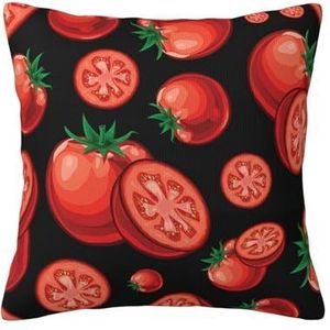 YUNWEIKEJI Rode tomaten, kussensloop, decoratieve kussensloop, zachte polyester kussenslopen, 45 x 45 cm