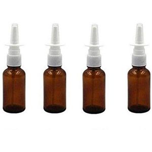 4 STKS 10ML/3.4oz Lege Bruin Glas Spray Neusfles Container Snoot Cleanser Pomp Sproeier Voor Medische Doseren Verpakking Reiniging Wassen Injectie Monster Opslag