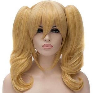 Baisheng Black Butler Elizabeth? Midford Cosplay Party Anime Gold Blonde Vrouwen volledige pruiken (basispruik 30cm + pigtail 45cm goud)