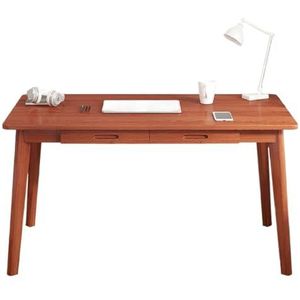 Computerbureau Gamingbureau, Massief Houten Computerbureau Met 2 Lades Kantoorbureau Modern Schrijfbureau Studeerbureau Thuisbureau Thuiskantoor(Walnut,100 * 55 * 72cm)