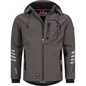 Arctic Seven Heren Designer Softshell Functionele Outdoor Regenjas Sport AS301, grijs/zwart, L