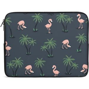 Flamingo Vogels En Palmen Laptop Sleeve Case Casual Computer Beschermhoes Slanke Tablet Draagtas 13 inch