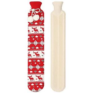 Lange warmwaterkruik, taille warmwaterkruik met, lange rubberen warmwaterzak voor rug, nek, benen en ongemakverlichting, zakje taille waterfles met