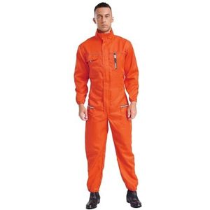 Veiligheidsoveralls, Overalls Heren Werkkleding Werk Overall Uniform Reflecterende Strepen(Orange,4XL)