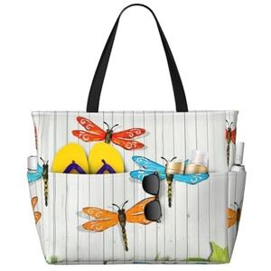 JEJEA Dragonfly Hek Print Tote Bag Grote Schouder Hobo Tassen Vrouwen Casual Handtassen Grote Capaciteit Winkelen Werk Tas, Zwart, Eén maat