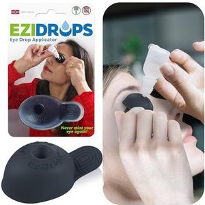 EziDrops - hulpstuk voor oogdruppeldispenser, gemakkelijke oogdruppelapplicator, veilige en gemakkelijke oogverzorging (zwart)