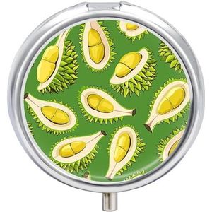 Pillendoosje Travel Pill Organizer Durian Gedrukt Leuke Pillendoos Handige Pillendoos Geschikt om in zakken en zakken te worden geplaatst