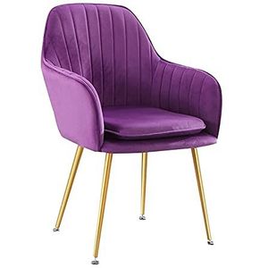 GEIRONV 1 stks fluwelen keukenstoel, verstelbare rotatie antislip voet woonkamer fauteuil voor balkon appartement make-up stoel Eetstoelen (Color : Purple)