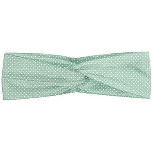 ABAKUHAUS Groen Hoofdband, Retro Little Polka Dots, Elastische en Zachte Bandana voor Dames, voor Sport en Dagelijks Gebruik, Mint Green White