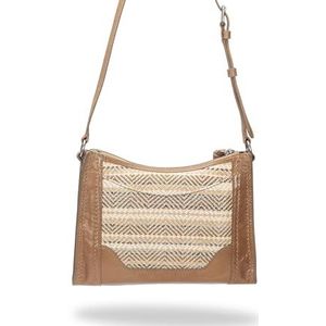 Frye Dames Melissa Straw Zip Crossbody, Beige, Beige