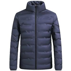 Pegsmio Mannen Lichtgewicht Warme Herfst En Winter Sport Stand Up Kraag Down Coat, Donkerblauw, 3XL