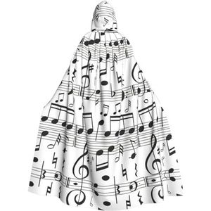 WURTON Halloween Kerstfeest Muziek Opmerking Print Volwassen Hooded Mantel Prachtige Unisex Cosplay Mantel