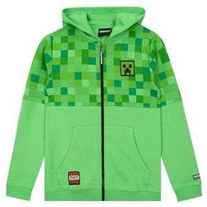 Minecraft Hoodie | Gaming Hoodie | Jongens Zip-Up Hoodie | Jongens Hoodies | Groente 134