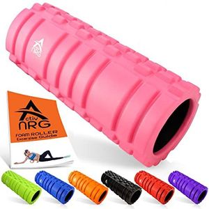 ActivNRG Fitnessschuimroller voor diepe weefselspiermassage, triggerpunt, spiertherapie (roze)