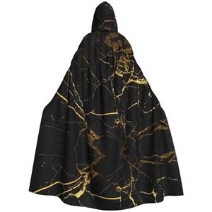WURTON Zwarte En Gouden Achtergrond Print Hooded Mantel Unisex Volwassen Mantel Halloween Kerst Hooded Cape Voor Vrouwen Mannen