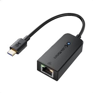 Cable Matters USB C-naar-Ethernet-adapter (USB C-naar Gigabit Ethernet-adapter), zwart - USB-C- en Thunderbolt 3-poort compatibel met MacBook Pro, Dell XPS 13 15, HP Spectre x360, Surface Pro en meer