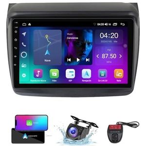 9 Inch Touchscreen Dubbel DIN Autoradio Compatibel met Mitsubishi L200 4/Pajero Sport 2 2008-2016 met FM RDS DAB+ Autoradio Draadloze Carplay Android Auto Bluetooth 5.0 DSP(NF-1)
