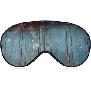 Oogmasker, Vintage blauw hout gedrukt slapen oogmasker, nacht oogmasker, verduisterende slapende oogmasker, reizen oogmasker