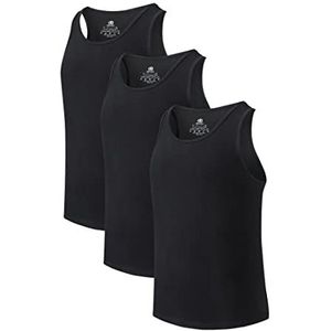 DAVID ARCHY herenvesten ondergoed ondershirt, bamboe rayon heren mouwloze vesten ronde hals afslankend ondergoed shirt - 3-pack