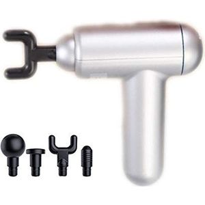 Massage Gun Atleten Pijnbestrijding Relax, Elektrisch mini-fascia-pistool, vibrerende spiermassage gun-rood, Superstille borstelloze motor (zilver)