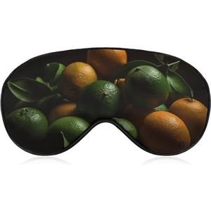 Groene en gele sinaasappels slaapmasker, zacht, comfortabel oogmasker met verstelbare riem, oogschaduw, voor mannen en vrouwen, werk, reizen