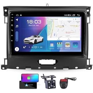 9 Inch Touchscreen Dubbel DIN Autoradio Compatibel met Ford Ranger P703 2015-2022 met Carplay/Android Auto FM RDS DAB+ Autoradio WiFi 4G Draadloze Carplay Android Auto BT 5.0 DSP(B,NF-7)
