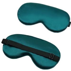 Zijden slaap oogmasker gewatteerde schaduw oogbedekking patch slaapmasker oogmasker blinddoeken reizen ontspannen rust vrouwen mannen (donkergroen)
