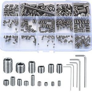 Set van 300 stuks - Inbusschroeven - Zilver - M2,5 tot M8 - Zeskantige Kop