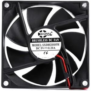 2 stuks 5V 80mm koelventilator 8020 DC-koeler glijlager 80X80X20mm 2-pins voor computerbehuizingen en CPU-koelers