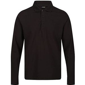 Regatta Professional Heren Pro 65/35 klassiek poloshirt met lange mouwen - perfect voor werkkleding of casual zwart, Zwart, M