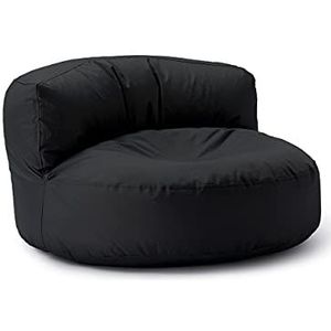 LUMALAND Beanbag Lounge: Zitzak (320 L) voor uw goedgevulde sit-in | Ontdek modern, knuffelbaar design & relax in stijl in- & outdoor I Met aanpasbare EPS vulling | 90 x 50 cm | [Zwart]