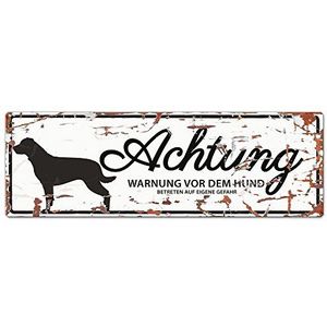 D & D Homecollection waarschuwing rechthoekig dakshond, Rottweiler, Größe: ca. 40x0,17x13x5 cm, wit