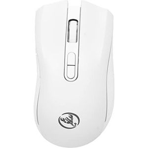 Desktopmuis Plug and Play Ultradunne 2.4G Draadloze Laptopmuis RGB-achtergrondverlichting Ergonomisch Ontwerp voor School (Wit)