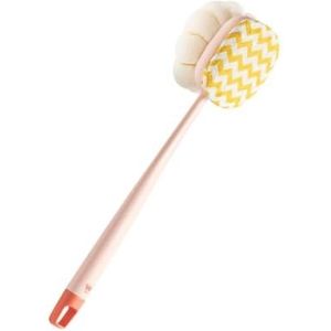 OneTreeTime Badborstel Terug Massage Douche Spons Borstel Droog Borstelen Body Borstel Behandeld Loofah Body Wash Spons Scrubber Borstel met Handvat Man Huidvriendelijk Uurwerk Polyester Katoen
