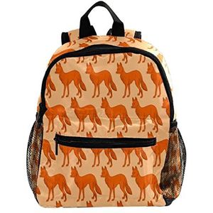 Oranje dier vossen patroon schattige mode mini rugzak pack tas, Meerkleurig, 25.4x10x30 CM/10x4x12 in, Rugzak Rugzakken