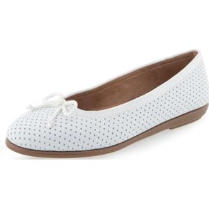 Aerosoles Homebet Ballet voor dames, plat, wit perf, maat 36 EU, Witte Perf, 39 EU