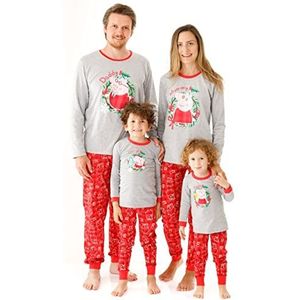Peppa Pig - Kerst Familie Pyjama - Grijs en Rood - Feestelijke PJ's Set Voor Vrouwen Mannen Baby Peuters Kids