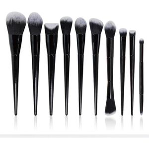 MQPALZKD 10 Stuks Make-upborstelset, Volledige Set Schoonheidstools For Oogschaduwborstels Met Zwart Poeder