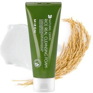 [MIZON] RICE REAL CLEANSING FOAM (150ML) Koreaanse huidverzorging – Zachte exfoliërende gezichtsreiniger met rijstextract – Stralende huid, reinigt poriën en egaliseert de teint – Voor vette en gemeng