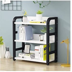 Boekenkast Boekenplank Boekenkast Met Kast 3 Tier Desktop Boekenplank Met Metalen Frame Grote Capaciteit Display Opslag Plank Organizer Decor Opslagplank Opbergkast (Color : C, Size : 50 * 20 * 65cm)