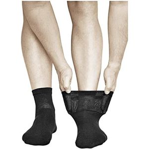VITSOCKS Brede Enkel MERINO WOL Comfort Sokken Heren (3 PAAR) Warme en Gezellige Voeten, zwart, 42-43