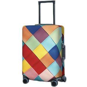 GFLFMXZW Reisbagagehoes, elastische kofferhoes, kleurrijke geruite bagagehoezen, bagagebeschermhoezen voor reizen, krasbestendige bagage, decoratieve hoes voor volwassenen (45-81 cm), zwart, S, Zwart,