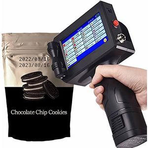 Handheld inkjetprinter, draagbare handheld printer met 4,3-inch touchscreen, sneldrogende inkjet-coderingsmachine voor vervaldatum, barcode, QR-code, logo, batchserienummer