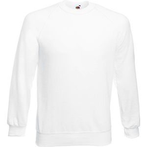 Fruit of the Loom - Sweatshirt voor heren - Raglan Sweatshirt, Wit, XL