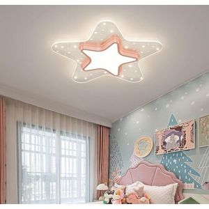 LONGDU Dimbare sterrenplafondlampen, moderne LED-inbouwplafondlamp, 3-kleuren lichtwisselmodus, Noords ijzer en acryl plafondlamp dicht bij plafondverlichtingsarmatuur for slaapkamer (Color : Pink,