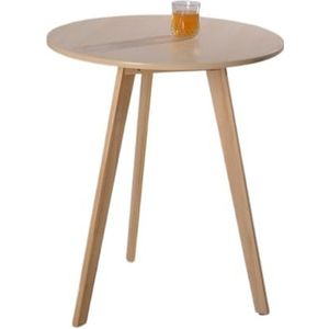 Salontafel Kleine Ronde Tafel Eenvoudige Massief Houten Kleine Appartement Ronde Salontafel Home Leisure Salontafel Bijzettafel Modieuze Salontafel(Khaki,S)