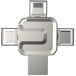 Storite 4-in-1 usb memory stick, 128gb externe opslag usb drive, usb 3.0 flash drive, usb c memory stick, pen drive voor idevices, laptop, tablet, PC, Smartphone - Zilver