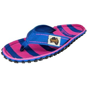 Gumbies Originals blauw - Flip Flops van gerecyclede materialen - robuuste zool van gerecyclede autobanden, zacht voetbed van canvaskatoen, comfortabele katoenen teenbrug, Roze Blauw Streep, 41 EU