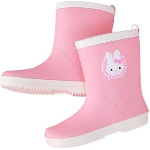 Regenschoenen for jongens en meisjes, regenlaarzen, waterdichte schoenen, antislip regenlaarzen(Color:Pink,Size:18.5CM)