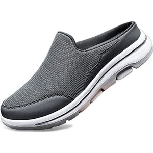Herenpantoffels Outdoor-Muilezels Klomp Slippers Met Mesh-Oppervlak, Ademende Instapschoenen Casual Pantoffel Voor Heren (Kleur : Dark gray, Size : 43)